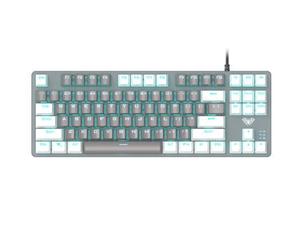 Keyboard: AULA F3287 RGB Wired Gaming Mechanical Keyboard Grey/White keycaps (Blue Switch)