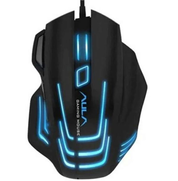 Mouse: AULA S18 Black-Rainbow Backlight Wired Gaming Mouse Black