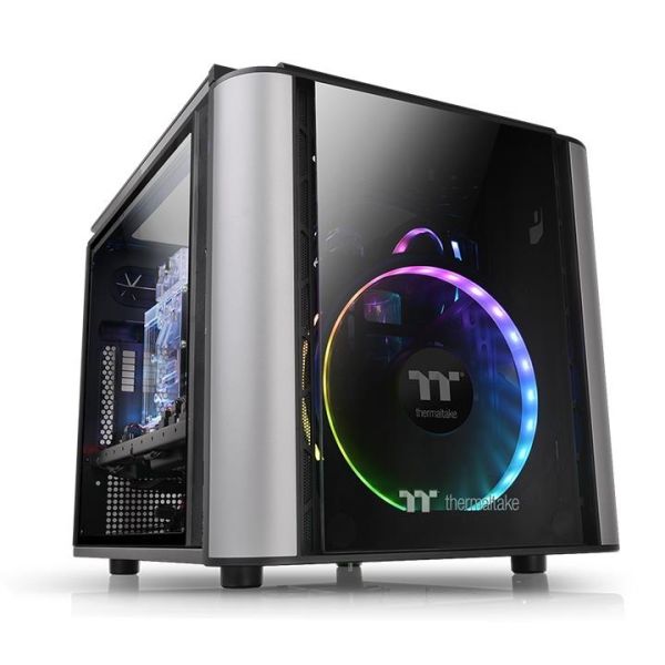 Level 20 VT, THERMALTAKE, CASE, Black, mATX, 1x200mm Fan, AIO 240mm, air 185mm, GPU 350mm, 3x3.5”, USB 3.0x2, USB 2.0x2, Aud