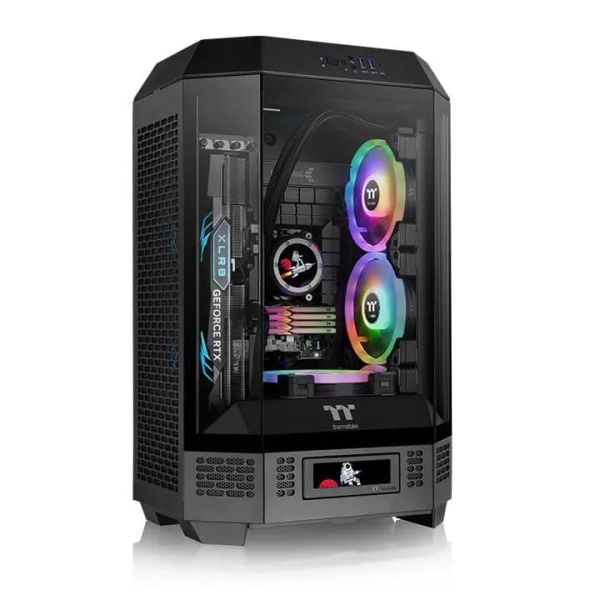 The Tower 300, THERMALTAKE, CASE, Black, mATX, 2x140mm Fans, AIO 420mm, air 210mm, GPU 400mm, 3x3.5”, Type-C, USB 3.0x2, Aud