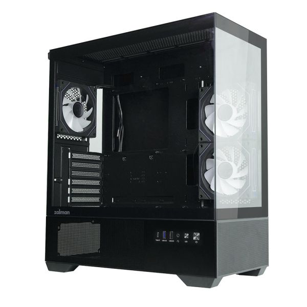 Zalman PC case Chronix V2 without PSU, 1xUSB3.0, 1xUSB2.0, 1x Type C, 2x120mm ARGB Reverse,  4x120mm ARGB, VGA 410mm, LCS ready, TG Side/Front Panel, ATX, black