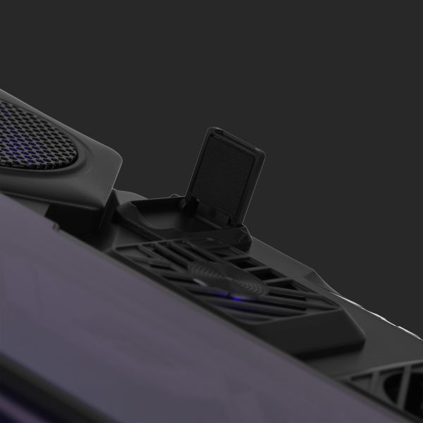 2E GAMING Laptop stand CPG-012, up to 17.3", 1xUSB-A, 1xUSB-C, LCD/semiconductor cooling pad, RGB, black