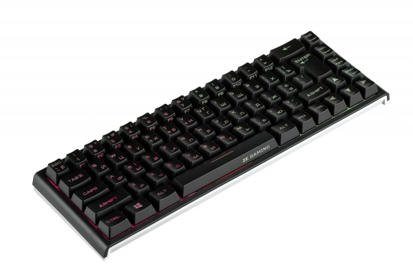 2E GAMING Membrane keyboard KG360 68key, USB-A/WL, EN/UA/RU, RGB, black