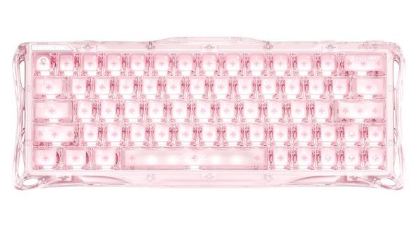 Keyboard GravaStar Mercury V60 60keys, UFO Magnetic Gaming, 8K, USB-A, RGB, Crystal Rose