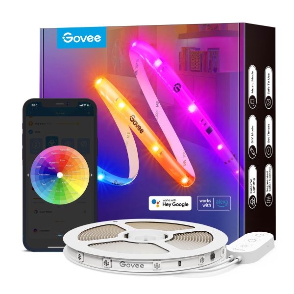 Govee RGBIC Wi-Fi + Bluetooth LED Strip Lights With Protective Coating (10M)