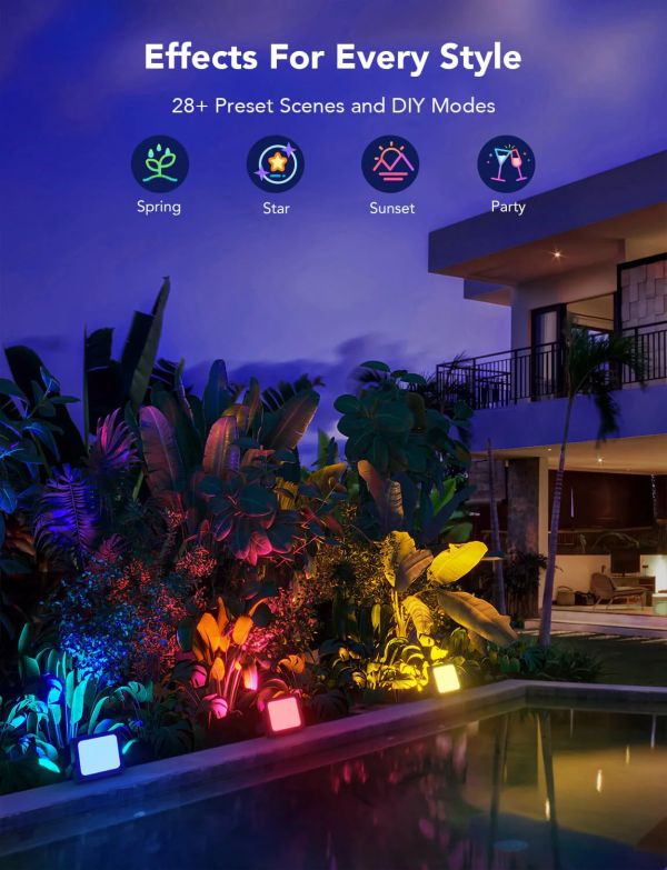 Govee RGBICWW LED Smart Flood Lights