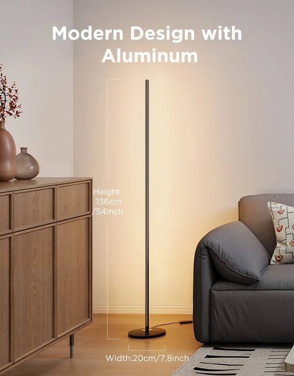 Govee H8076 Govee Floor Lamp lite, 1000Lm, RGBWW+RGBIC+WW, WI-FI/Bluetooth, чорний