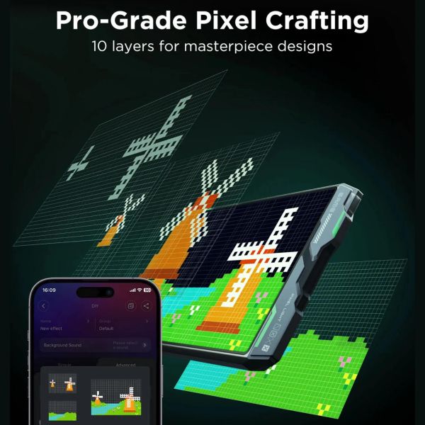 Govee H8630 LED Gaming Pixel Light 32x32 Pixels, RGBIC, WI-FI/Bluetooth, сірий