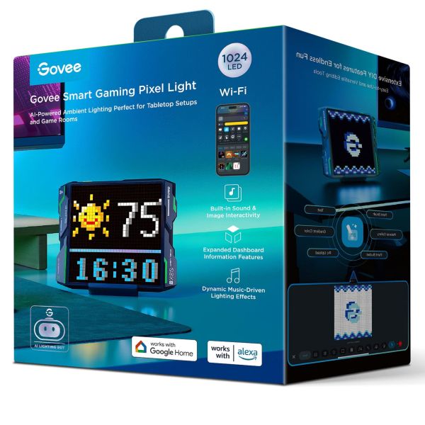 Govee H8630 LED Gaming Pixel Light 32x32 Pixels, RGBIC, WI-FI/Bluetooth, сірий