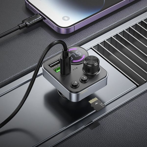 Hoco E86 Alegria 48W dual port PD30W+QC3.0 car BT FM transmitter