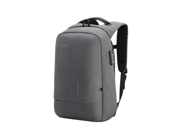 Backpack: Kingsons Anti Theft Commuter Backpack With USB Charger 15.6" Grey - KS3149W-D
