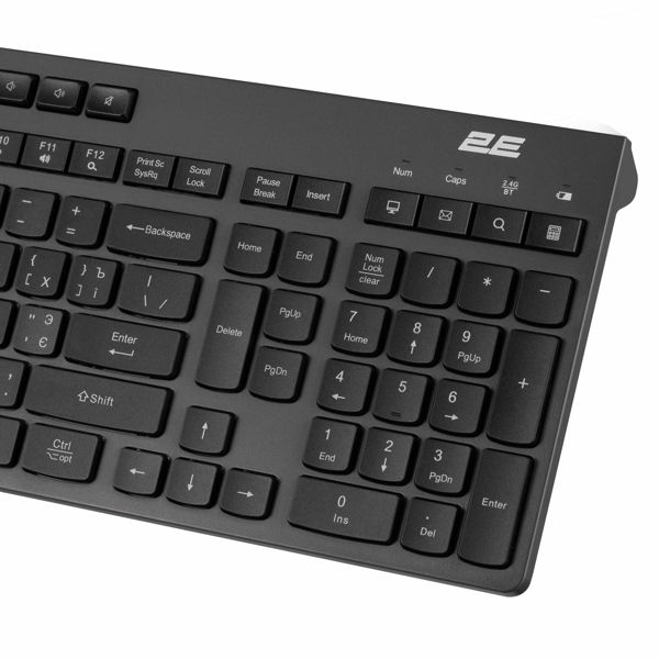 2E Keyboard membrane KS270 120key, WL/BT, EN/UK/RU, silent, black-grey