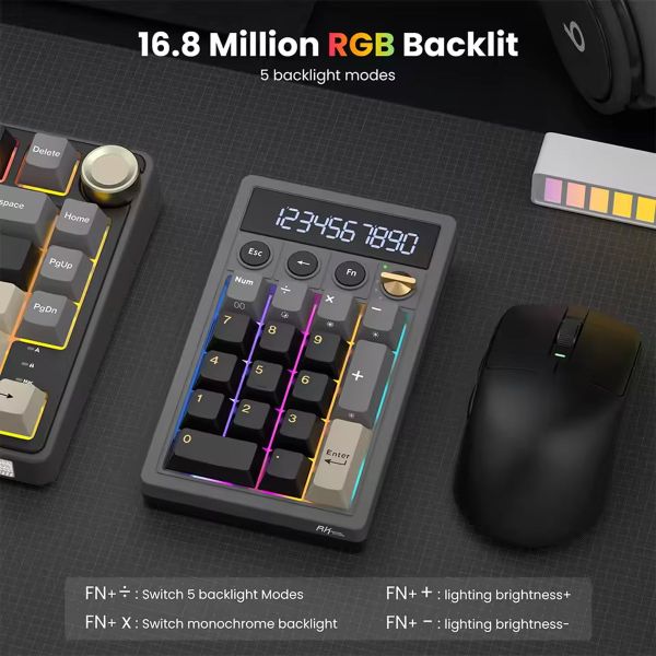 Violet Rk Switch Keyboard Royal Kludge RK M20-PT-YXZ RGB Mechanical Numpad, Violet ...