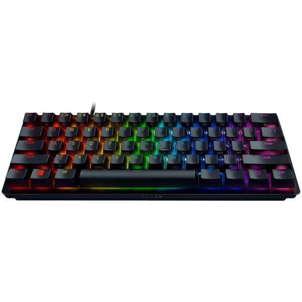 Razer Keyboard mechanical Huntsman Mini 61key, Purple Switch, USB-A, EN/RU, RGB, black