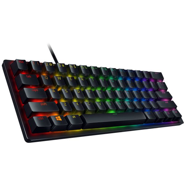 Razer Keyboard mechanical Huntsman Mini 61key, Purple Switch, USB-A, EN/RU, RGB, black
