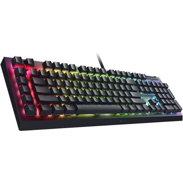 Razer Keyboard mechanical BlackWidow V4 X 110key, Green Switch, USB-A, EN/RU, RGB, black