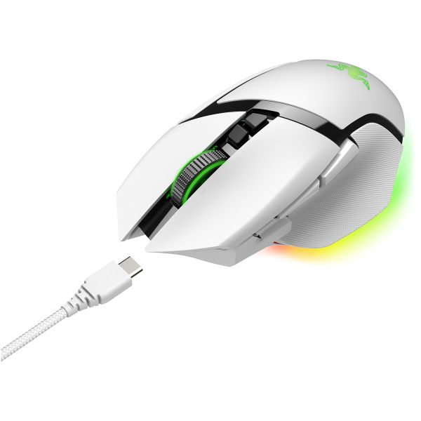 Razer Mouse Basilisk V3 Pro, RGB, USB-A/WL/BT, white