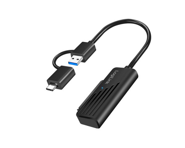 Adapter: Logilink AU0062 USB-A/USB-C 2-in-1 to SATA Adapter USB 3.2 Gen1 Compatible Black