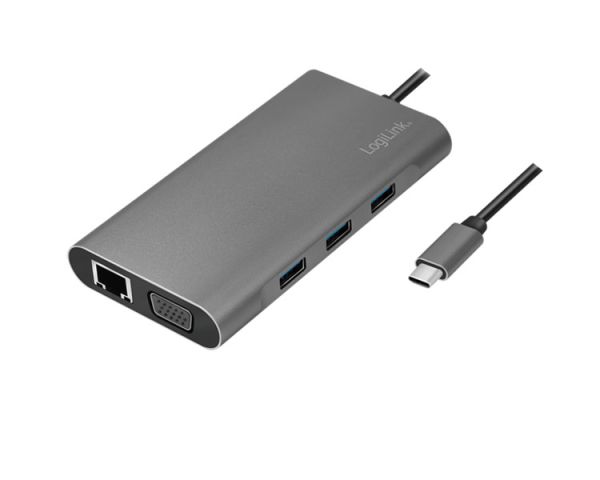 Docking station: Logilink UA0383 USB3.2 Docking Station USB-C 10-Port PD Silver