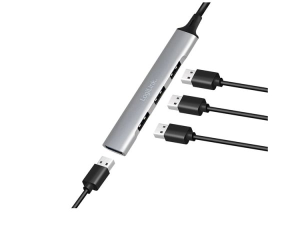 USB Hub: Logilink UA0392 USB3.2 Type-C 4-port Slim Hub With Aluminum Casing