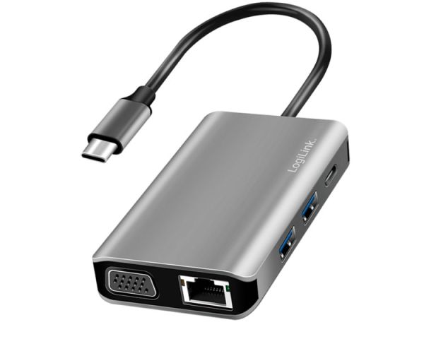 Docking station: Logilink UA0410 USB 3.2 Gen 1 docking station USB-C 7 ports PD anthracite