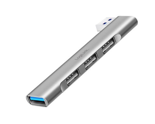 USB hub: Logilink UA0436 Ultraslim 4-port USB-A hub 18W Aluminum