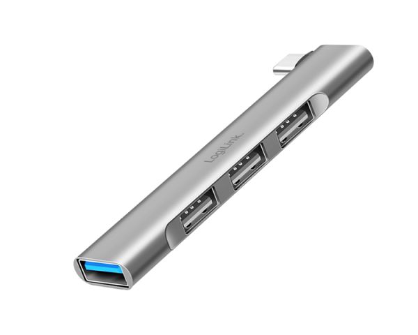 USB Hub: Logilink UA0437 Ultraslim 4-port USB-C hub 18W Aluminum