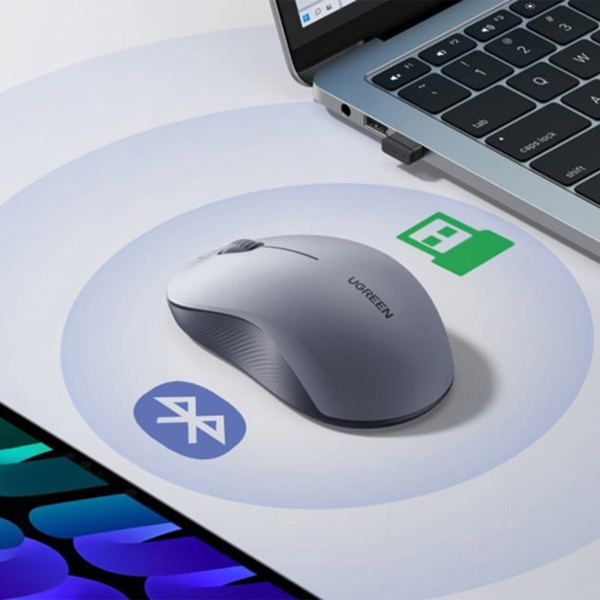 Mouse UGREEN M331 (65892) Multi-mode, Wireless, Bluetooth, USB, Mouse, Grey