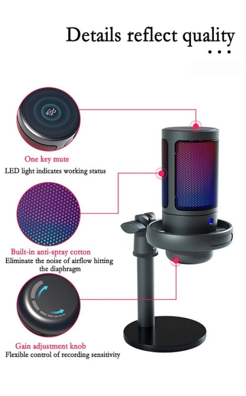 MLDZ ME6S RGB USB Microphone