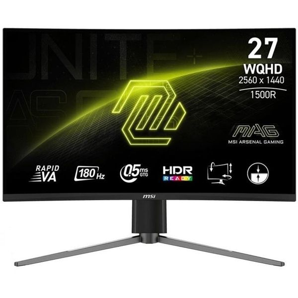 MSI Monitor  27" MAG 27CQ6PF 2xHDMI, DP, Audio, VA, 2560x1440, 180Hz, 0.5ms, sRGB 105%, CURVED, AdaptiveSync, HAS