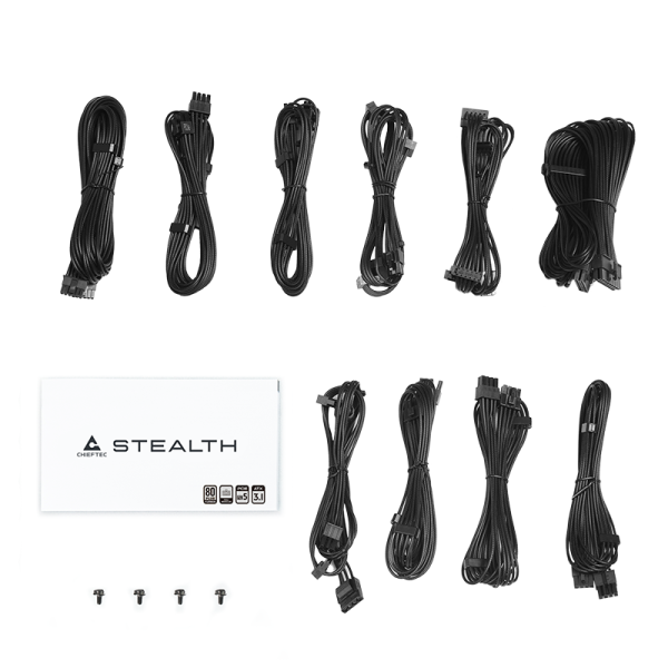 CHIEFTEC PSU Stealth (1000W), >92%, 80+ Platinum, 135mm FDB, 1xMB 24pin(20+4), 2xCPU 8pin(4+4), 2xMolex, 10xSATA, 3xPCIe 8pin(6+2), 1xPCIe GEN5 16pin, Fully Modular