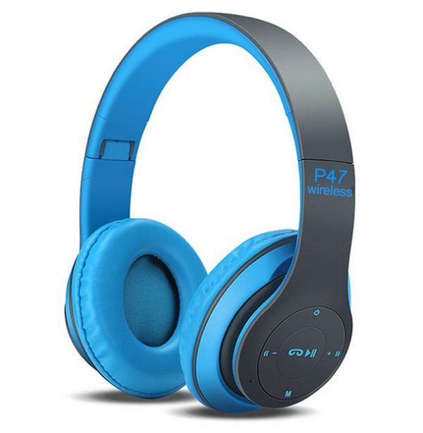 P47 Wireless Bluetooth Headphones Blu