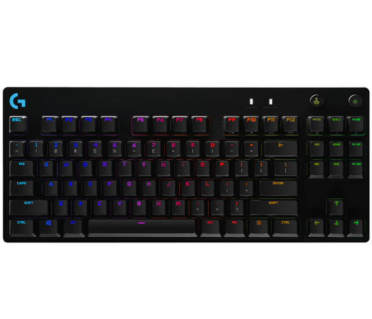 LOGITECH G PRO TKL Corded Mechanical Gaming Keyboard - BLACK - US INT'L - USB - CLICKY