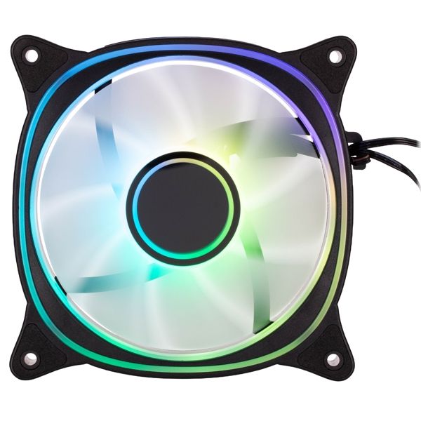 2E GAMING Case Fan Air Cool X Fan ACF120XB-ARGB, 120mm, 1200rpm, 3pin, 3pin +5VARGB, 20,4dBa, black