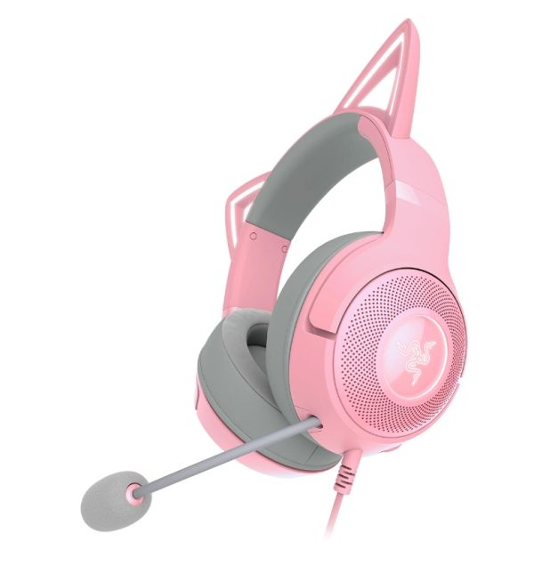 Razer Headset Kraken Kitty V2, RGB, USB, Quartz Ed.