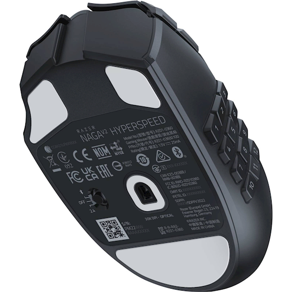 Razer Mouse Naga V2 HyperSpeed, WL/BT, black