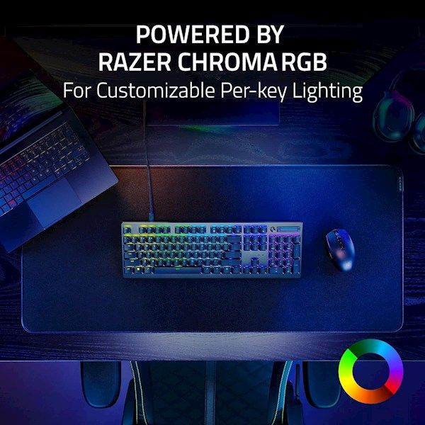 RZ03-04500100-R3M1, Razer Keyboard DeathStalker V2 RGB 104key Red Switch USB EN, black