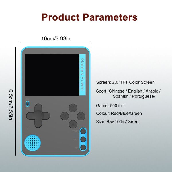 Mini Handheld Retro Video Game Console Built-in 500 Classic Games