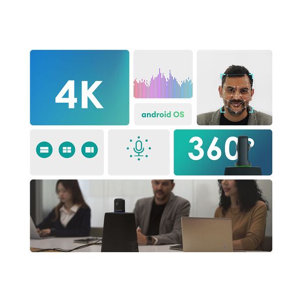 Conference Camera Kandao MT1002, 4K, USB-C, USB, RJ45, HDMI, BT, WiFi, Meeting Ultra Standard, 360° All-in-one AI Conference Device, Black