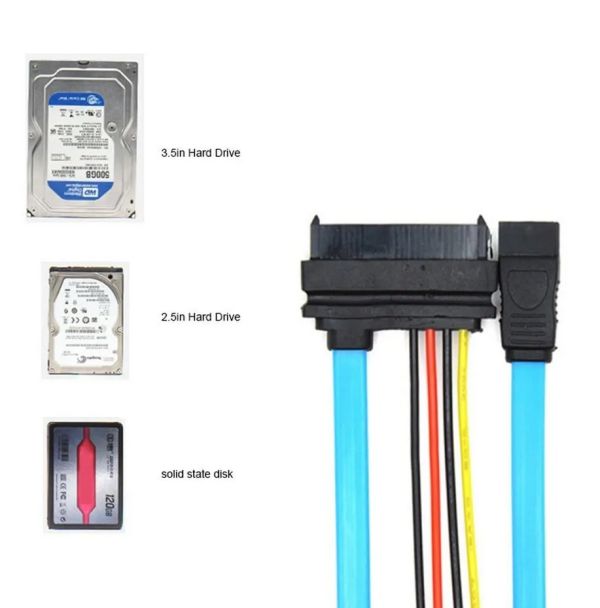 SAS Serial SCSI SFF 8482 To SATA Cable Hard Disk Drive Adapter Cord 20cm