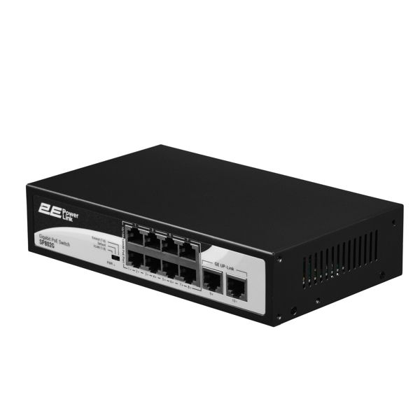 2E PowerLink Switch SP802G 10xGE (8xPoE, 2xUplink), 120W, Unmanaged
