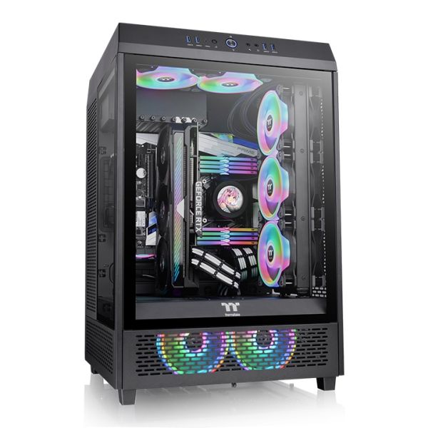 The Tower 500, THERMALTAKE, CASE, Black, E-ATX, 2x120mm Fans, AIO 360mm, air 275mm, GPU 355mm, 8x3.5", Type-C, USB 3.0x4, Au
