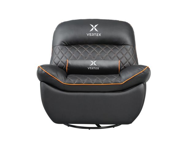 Gaming Chair: Vertex Throne Gaming Sofa Black/Orange PVC