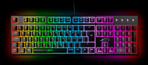 Keyboard mechanical Xtrfy K4  104Key, Kailh Red, USB-A, EN/RU, RGB, Чорний